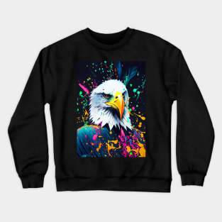 Splatter Paint Eagle Crewneck Sweatshirt